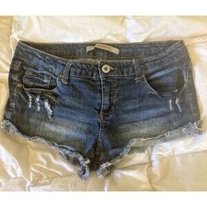 Highway Jean Denim Shorts Distressed Womens Juniors Size 9 W 32